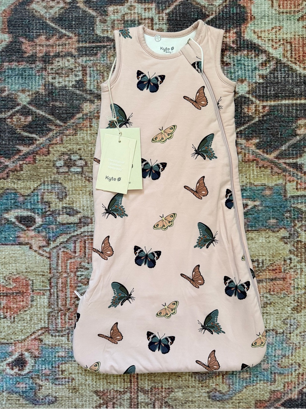 Kyte BABY Blush Pink Butterfly Sleeveless Sleep Dress